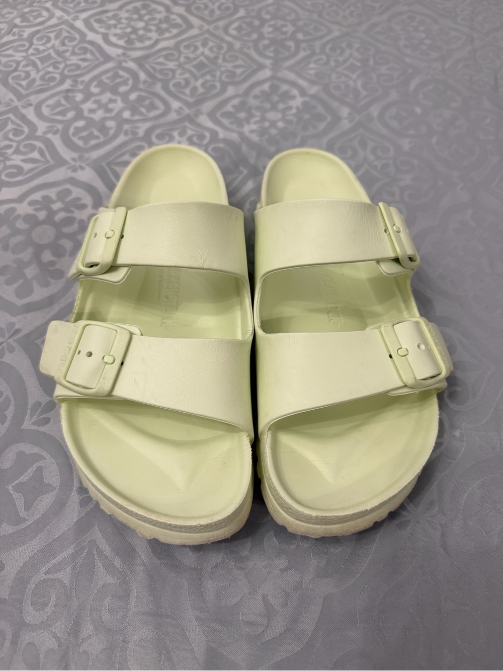 Birkenstock Light Green Two-Strap Sandals